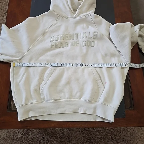 Fear of God Essentials Cream Hoodie Unisex Adult Size XS Some Flaws See Pics - Picture 10 of 14